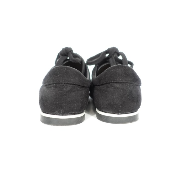 Forever 21 Black Quilted Suede Oxford Flats | Chic & Timeless - Picture 6 of 8